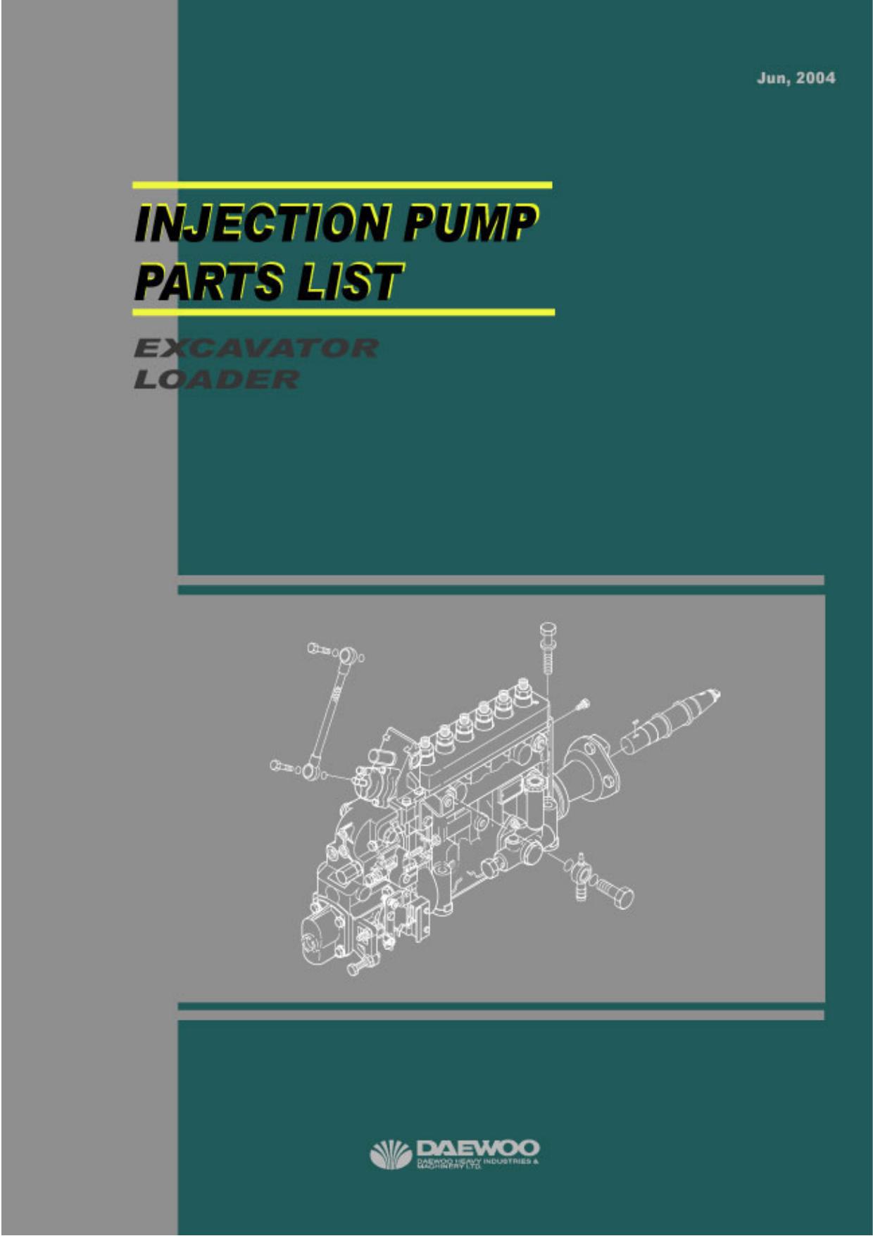 DB58T DB58TI DB58TIS D1146T D1146TI DE08TIS DE12T DE12TI DE12TIS DB58 DB58T DB58TIS DE12T DE12TI DE12TIS DE08TIS DE12TIS Engine INJECTION PUMP PARTS LIST